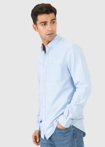 Regular Fit gaiši zils krekls - back