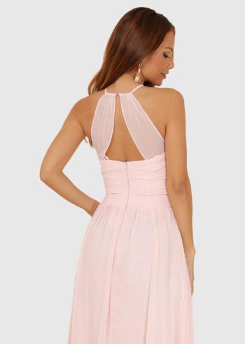 Virginia gaiši rozā gara vakarkleita - back