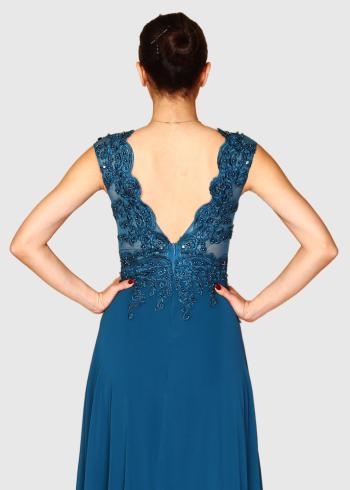 Veronica zila vakarkleita ar šķēlumu - back