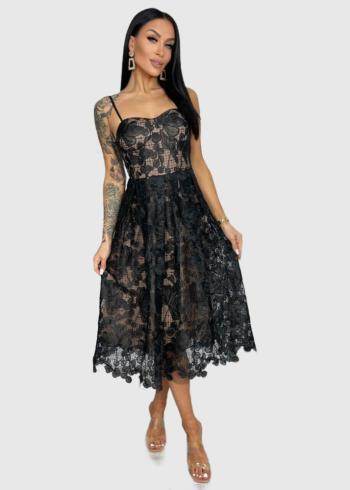 Tommasa melna vakarkleita uz lencītēm - back