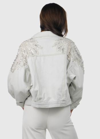 Teresina sieviešu džinsa jaka ar spīguļiem - back