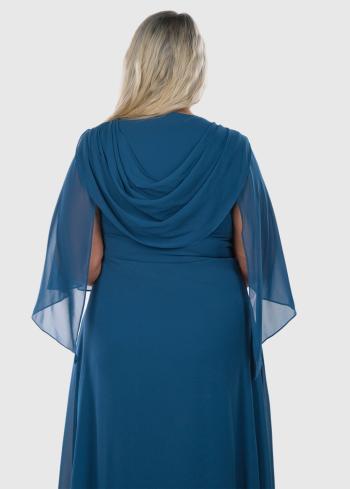Sebastiana Lielo izmēru tumši zila vakarkleita - back