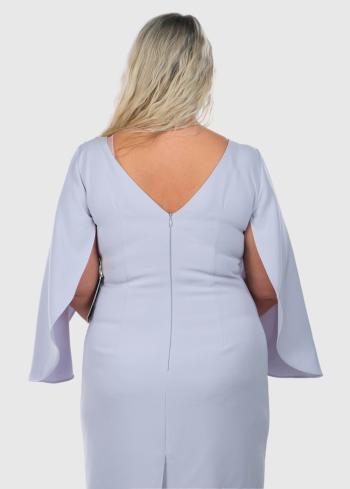 Santina Lielo izmēru pelēka īsa vakarkleita - back