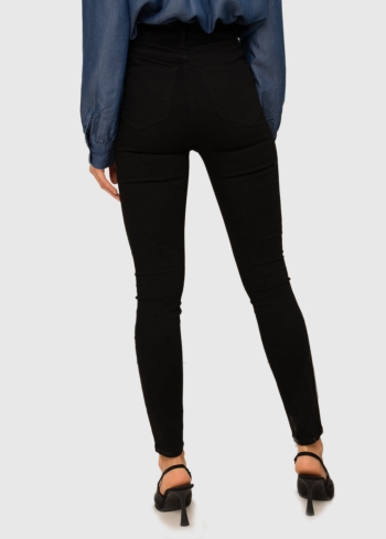 Augostina Skinny Fit melni sieviešu džinsi - back