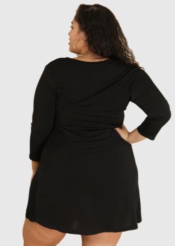 Palla Lielo izmēru melna īsa kleita ar spīdumiem  - back