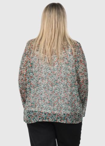 Rosalba Lielo izmēru blūze ar ziedu rakstu  - back