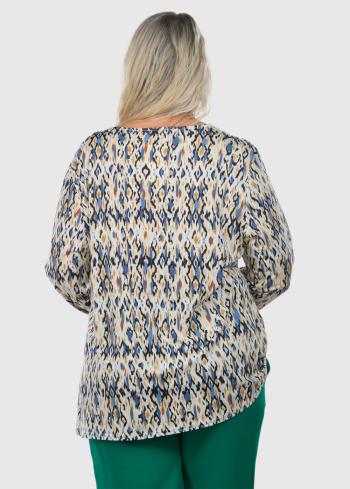 Abigail Lielo izmēru sieviešu blūze ar rakstu  - back