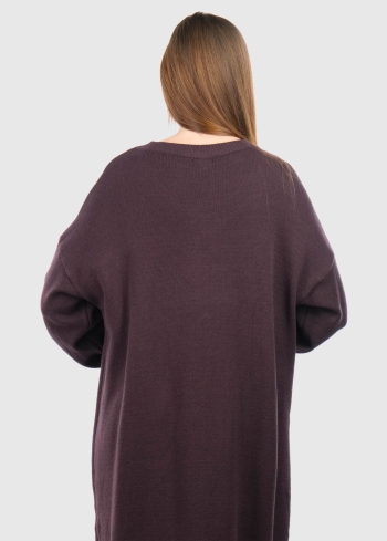 Miriana Lielo izmēru tumši brūna džemperkleita - back