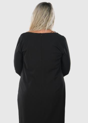 Gracia Lielo izmēru melna īsa vakarkleita - back