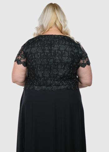 Adelita Lielo izmēru melna gara vakarkleita - back