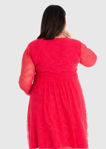 Alicia Lielo izmēru sarkana īsa vakarkleita - back
