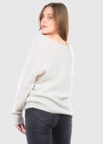 Mia balts sieviešu džemperis - back