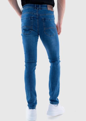 Slim Fit zili vīriešu džinsi - back