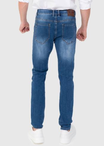 Slim Fit zili vīriešu džinsi - back