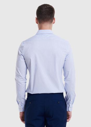 Nardo Slim Fit gaiši zils vīriešu strīpains krekls - back