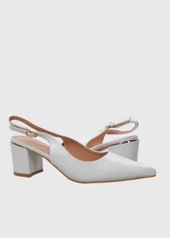 Jacopone baltas kurpes ar siksniņu - back