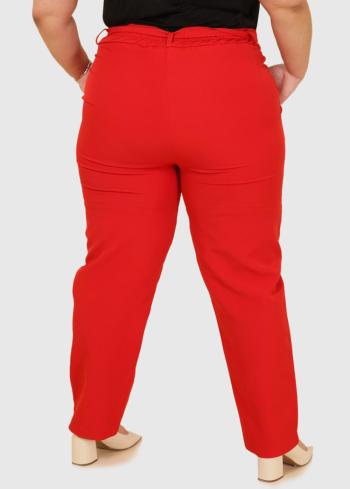 Asia Lielo izmēru sarkanas bikses ar kabatām - back