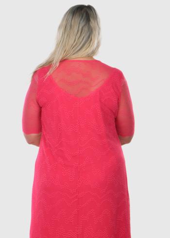 Larissa Lielo izmēru rozā vakarkleita - back