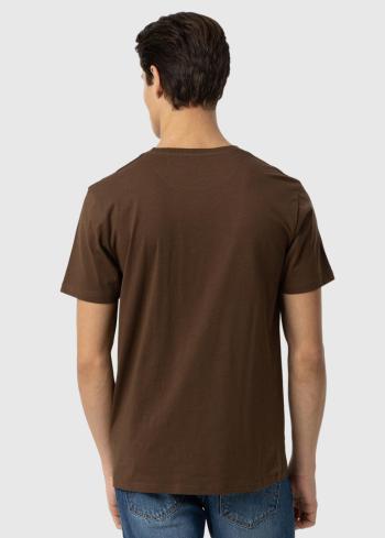 Brūns vīriešu t-krekls ar rakstu - back