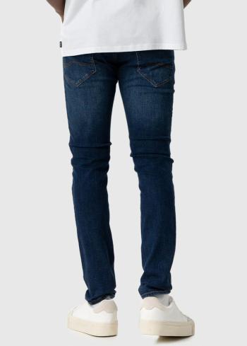 Slim Fit tumši zili vīriešu džinsi - back