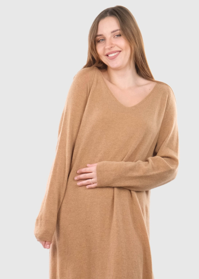 Mirta light brown sweater dress