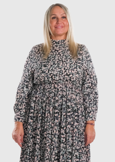 Flavia Plus Size long floral printed dress