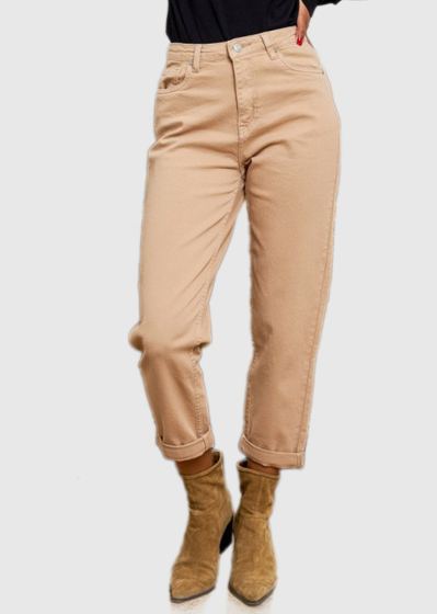 Dara Mom Fit бежевые женские джинсы