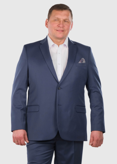 Emanuele Lielo izmēru zils klasisks uzvalks ar vilnu