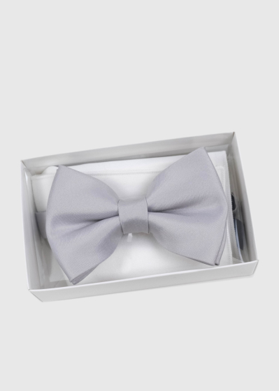 Light grey mens bow tie