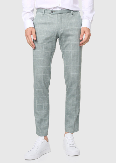 Angelo light green checkered men's trousers