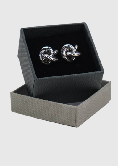 Silver-colored men's cufflinks