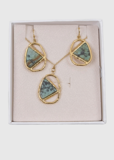 Ippolita gold-colored women's necklace and earrings set