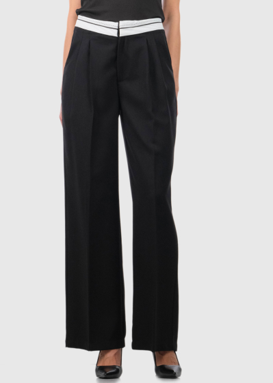 Agnese black womens pants with pockets