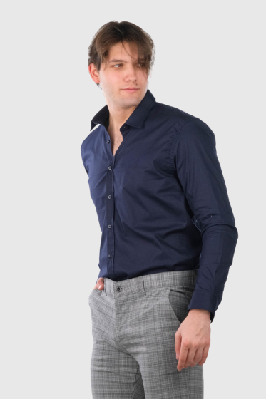 Doroteo blue men's shirt