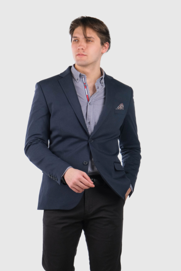 Edmundo dark blue men's blazer with pockets