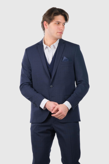 Alvar Slim Fit dark blue woolen suit