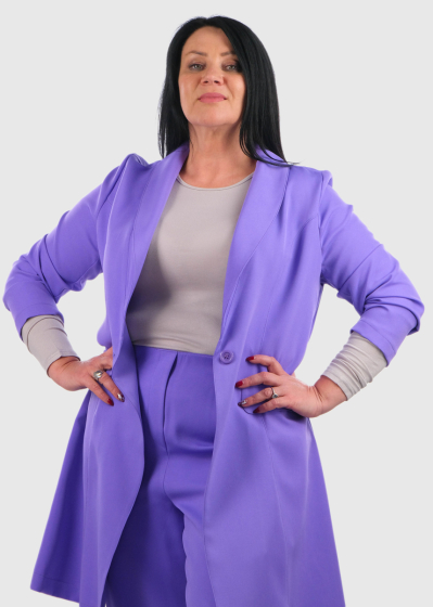 Velia Plus Size purple long blazer