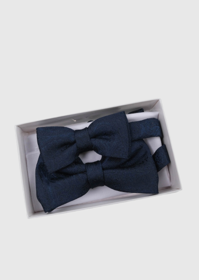 Dark blue patterned  bow tie set
