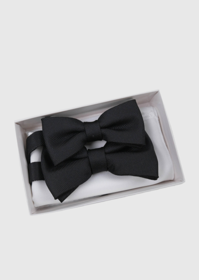 Black bow tie set