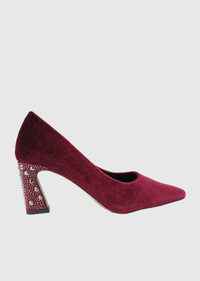 AZAREY bordo women's shoes with rhinestones