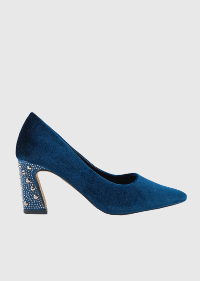 AZAREY blue women's shoes with rhinestones