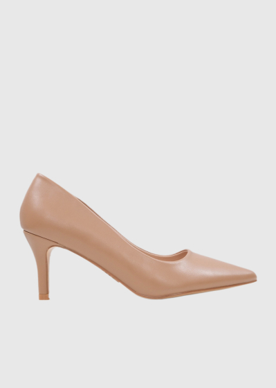Zeferina beige pointed toe heeled shoes 