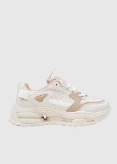 Raquel beige women's lace-up sneakers