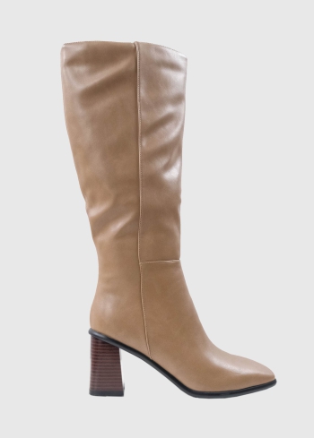 AZAREY beige womens high heel boots