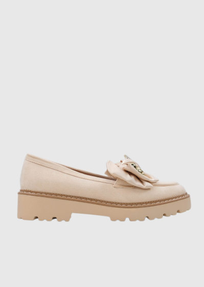 Beige women's loafers