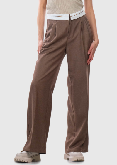Agnese brown women's pants with pockets