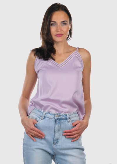 Reyes light purple thin shoulder straps top 