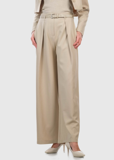 Salud beige women's wide leg pants