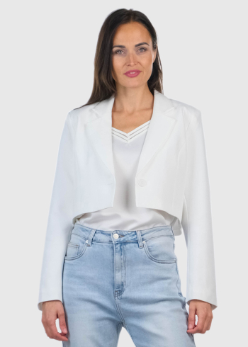 Salvadora white short blazer