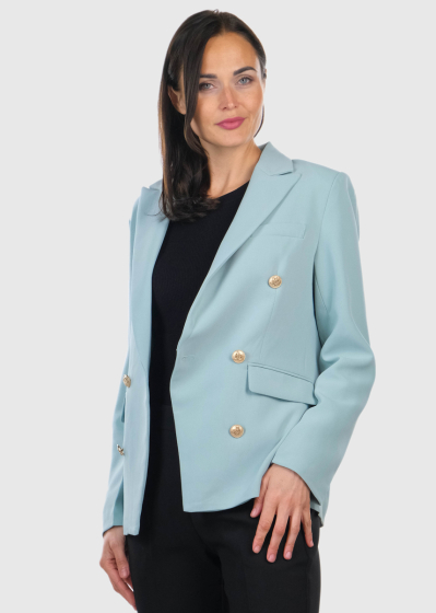 Aracely light blue blazer with buttons
